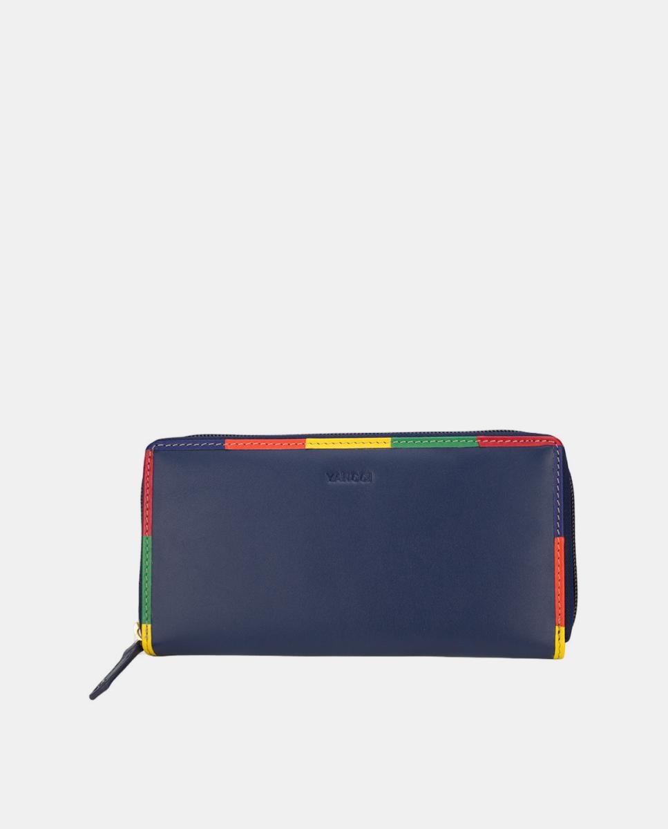 Monedero grande de mujer YANCCI en iel azul con vivos de colores - Azul marino Azul marino-1
