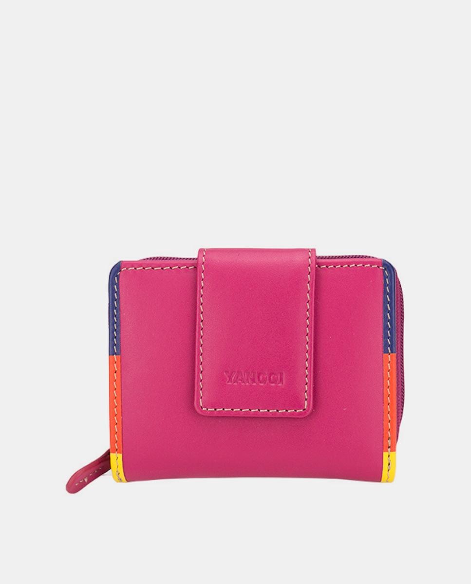 Imagem 0 de Porta-Moedas Pequeno em Pele Azul com Debrum Colorido