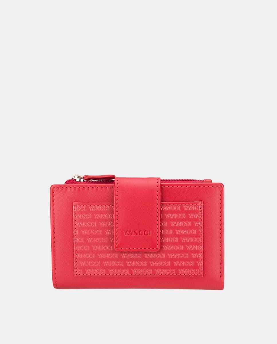 Imagem 0 de Porta-Moedas Pequeno com Bolso Gravado em Pele - Verde-Claro