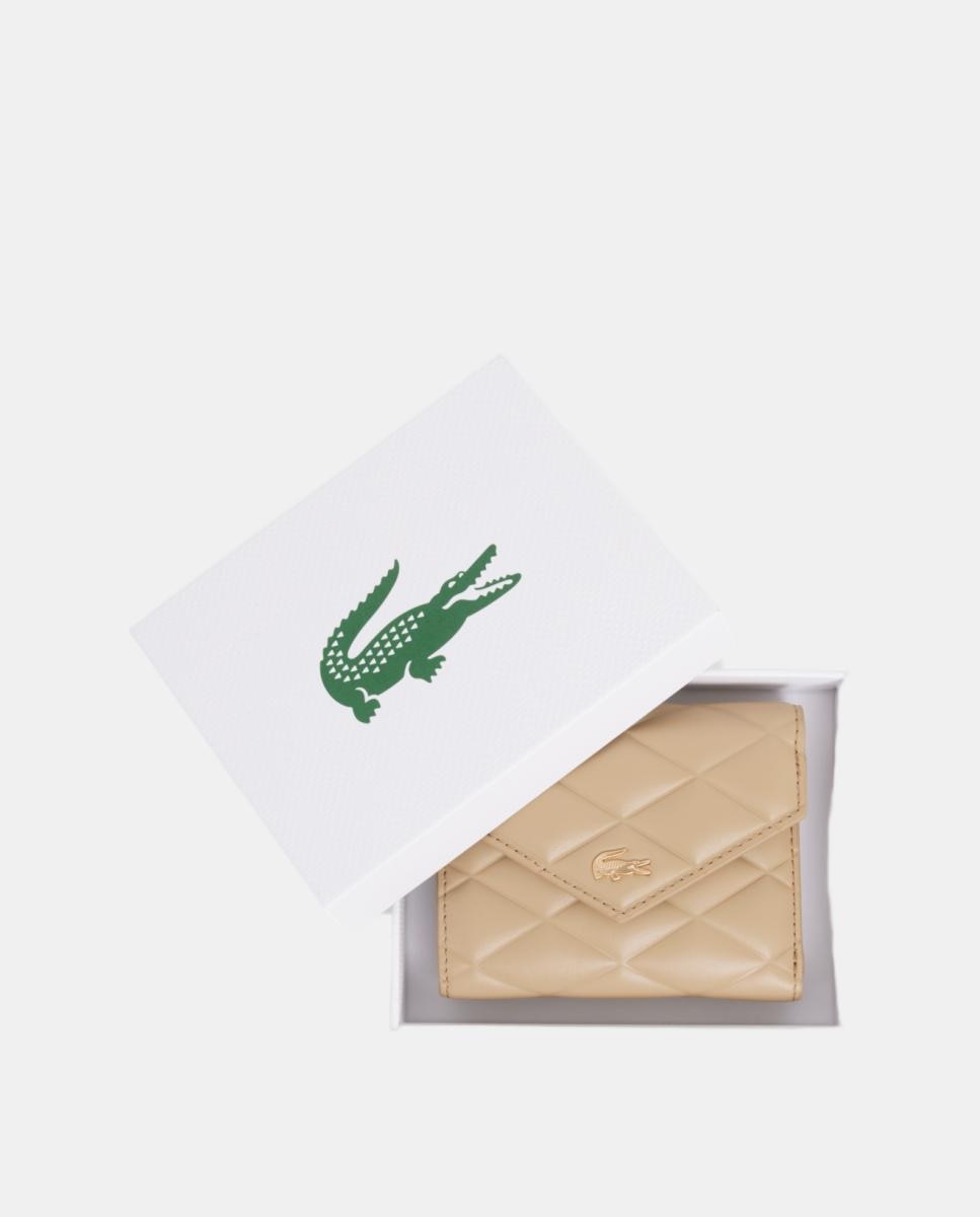 Carteira de Couro com Aba Bege-5