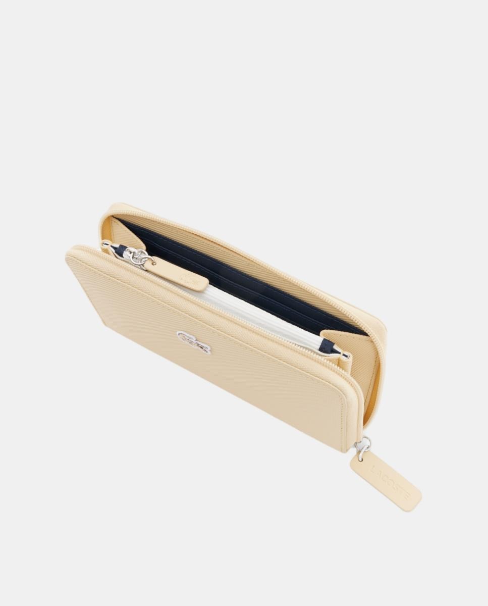 Carteira Grande com Fecho de Correr Bege-2