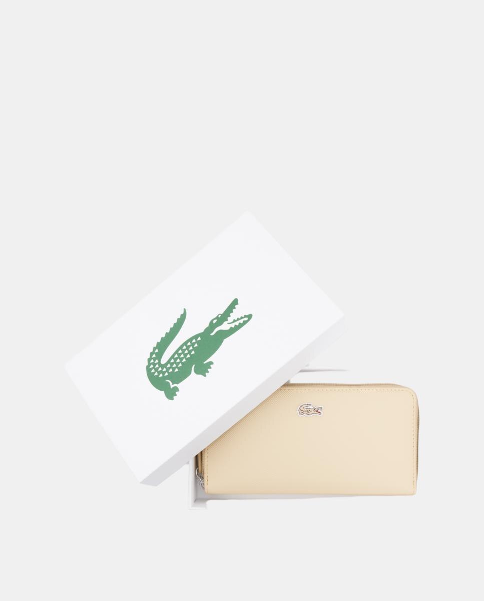 Carteira Grande com Fecho de Correr Bege-4