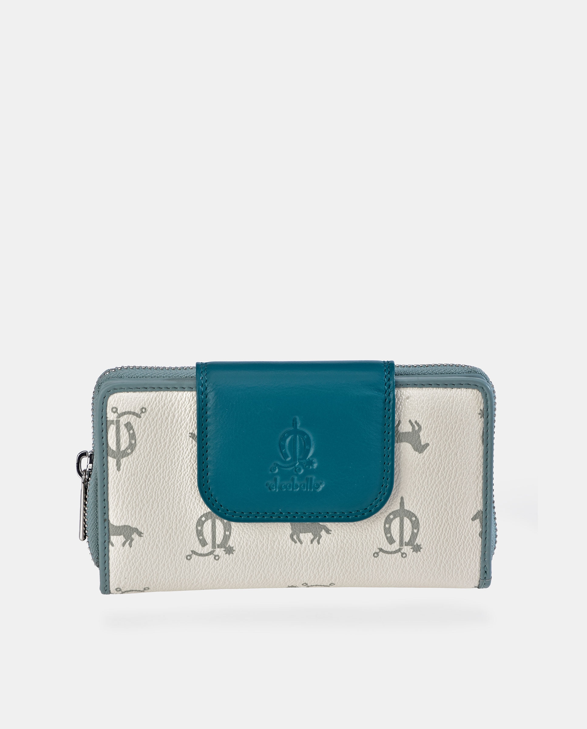 Imagem 0 de Porta-Moedas com Secção para Notas Médio com Fecho de Correr em Pele e Lona