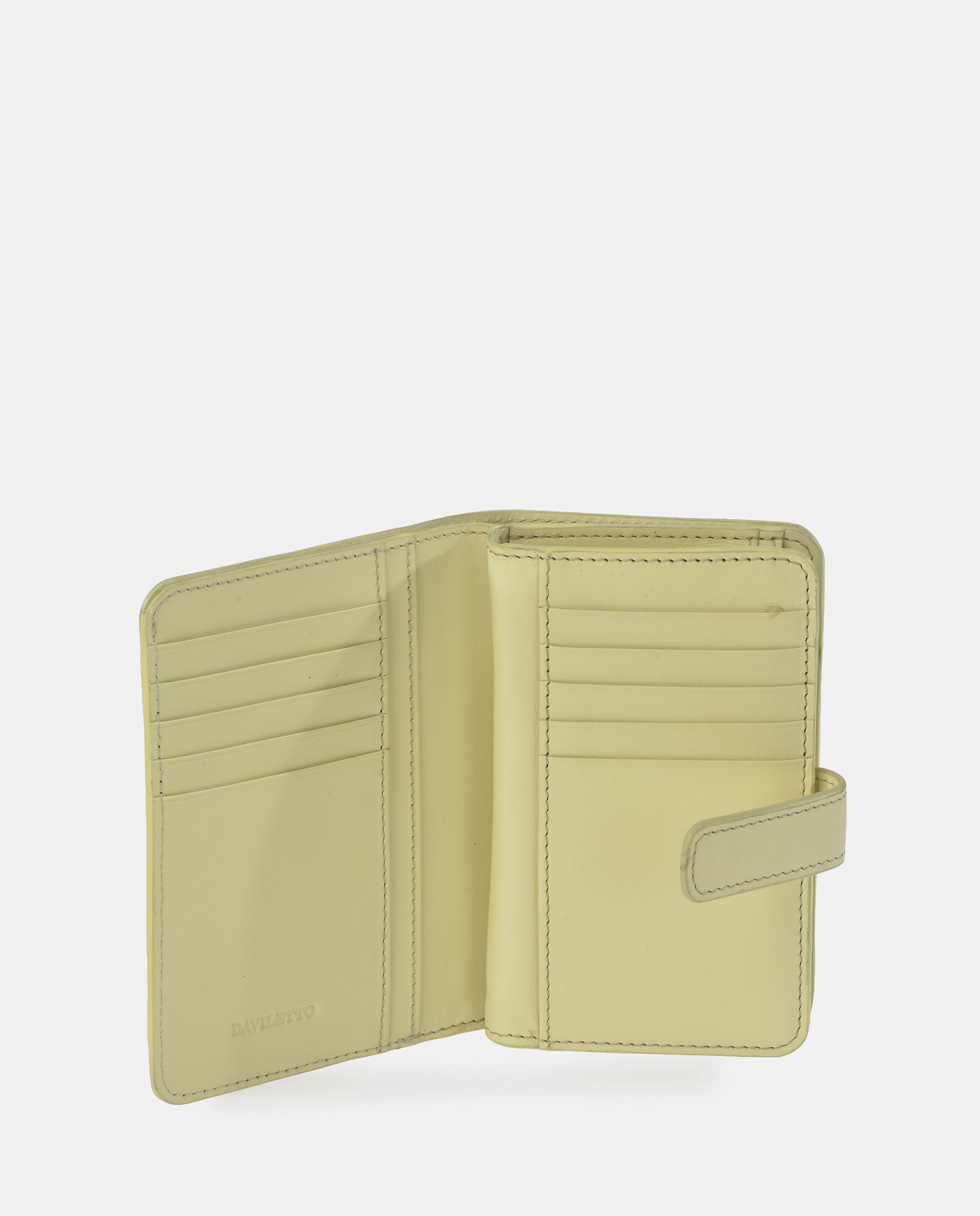 Porta-Moedas com Secção para Notas em Pele Amarelo-4