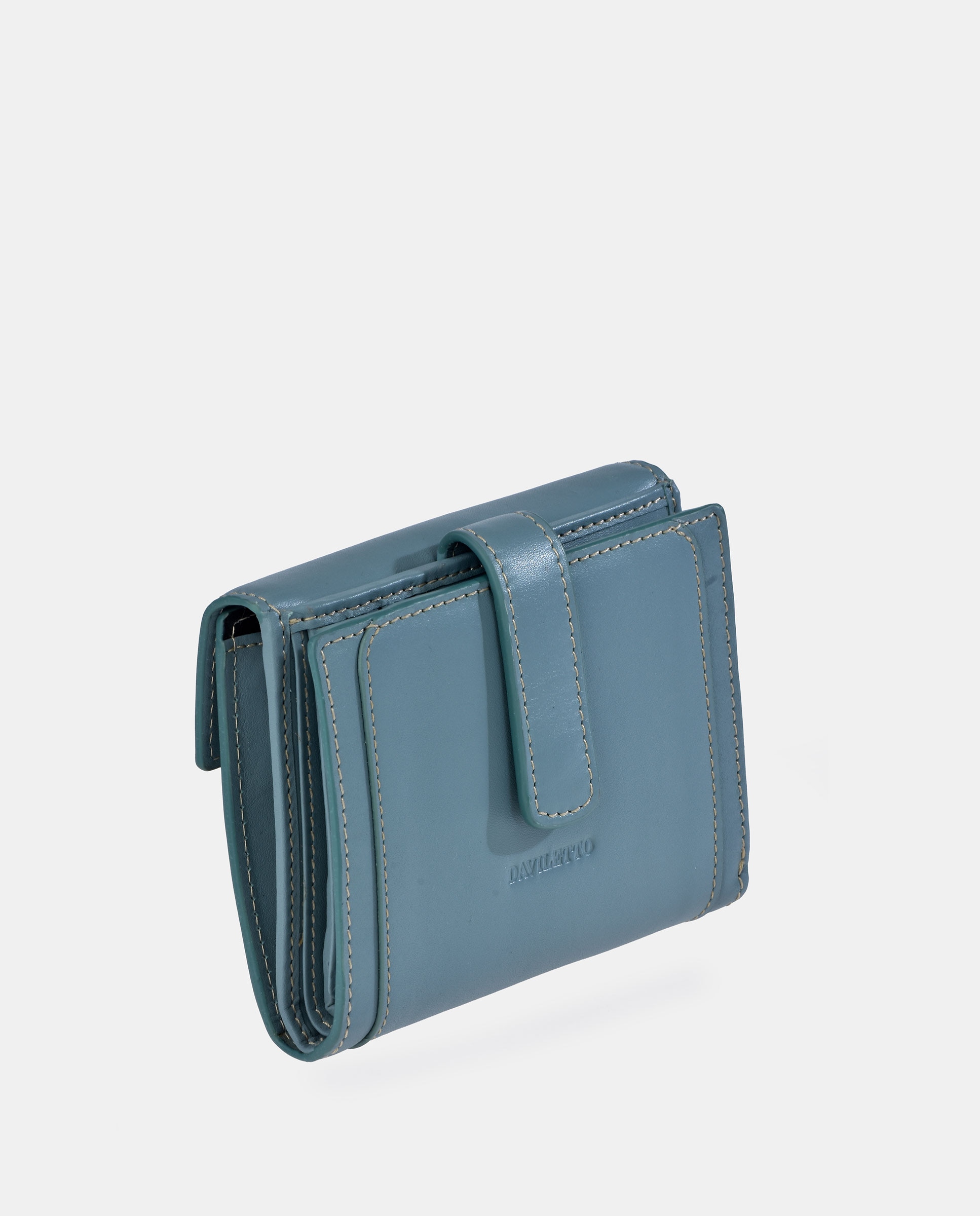 Porta-Moedas com Secção para Notas Compacto em Pele Verde-2