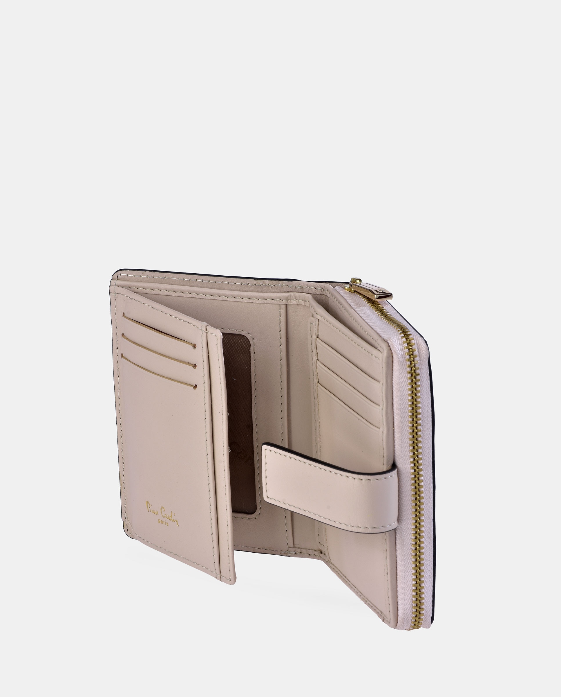Monedero billetero mujer Pierre Cardin en piel - Beige Beige-5