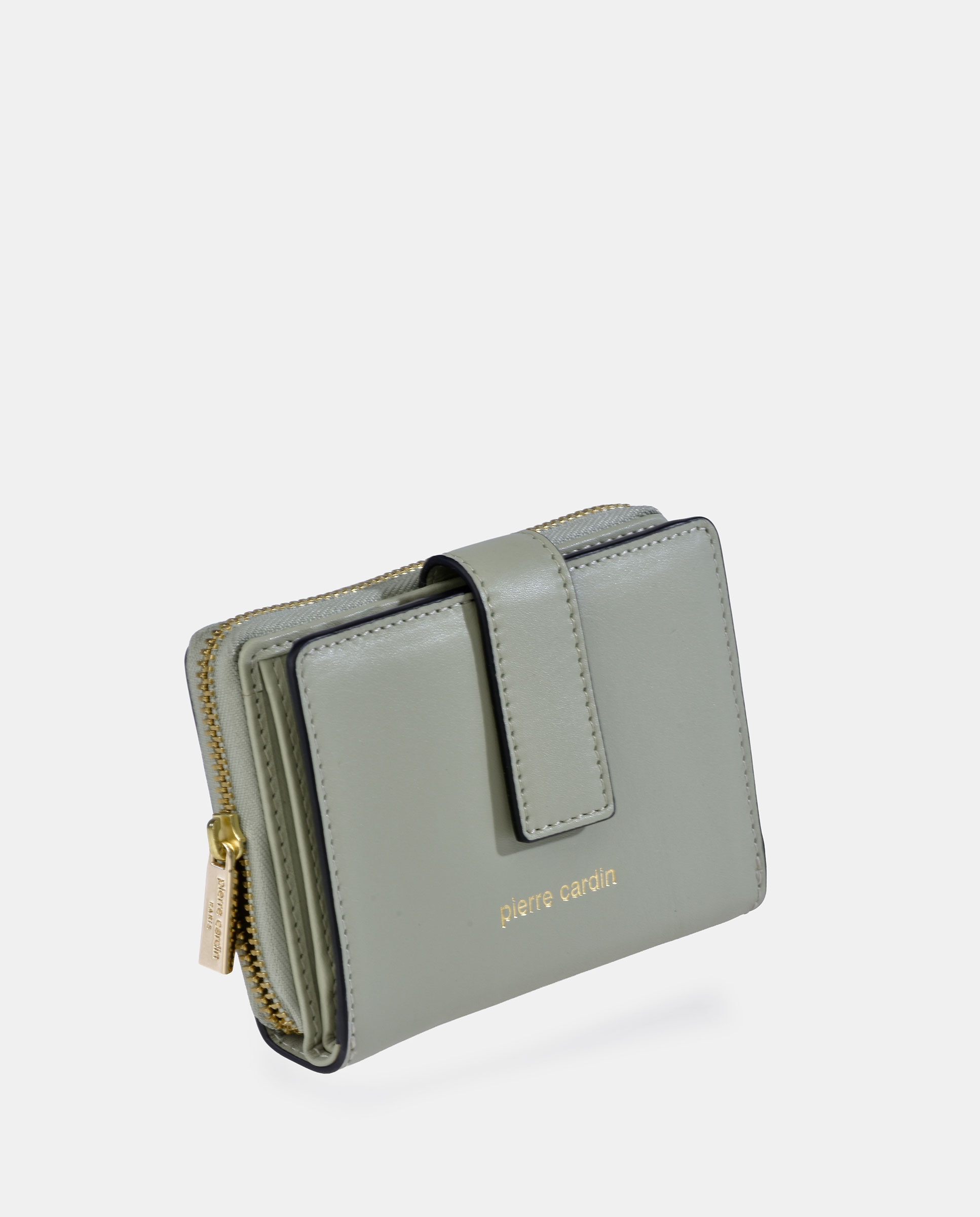 Porta-Moedas com Secção para Notas em Pele Verde Água-2