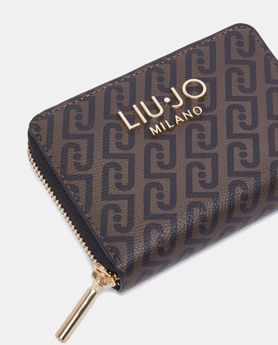 Imagen 5 de Billetero con cremallera y estampado logo M - LIUJO - Marrón oscuro Marrón oscuro