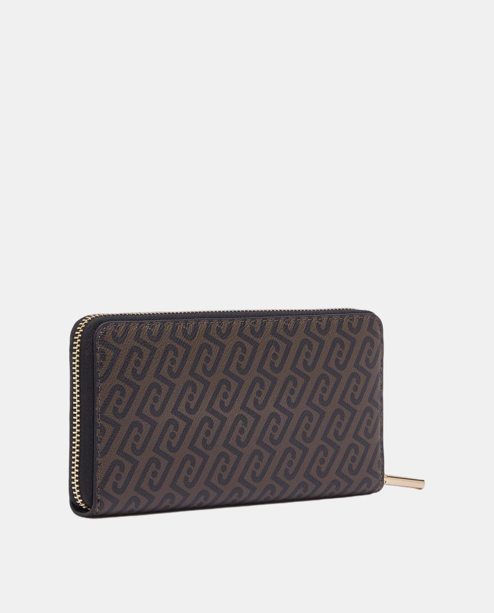 Imagen 4 de Billetero con cremallera y estampado logo XL - LIUJO - Marrón oscuro Marrón oscuro