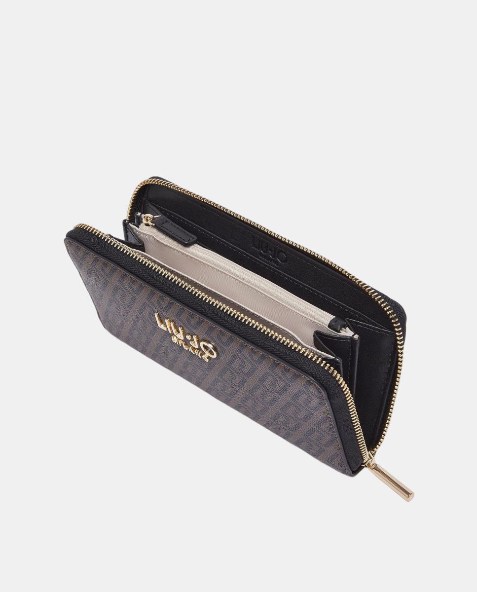 Imagen 6 de Billetero con cremallera y estampado logo XL - LIUJO - Marrón oscuro Marrón oscuro