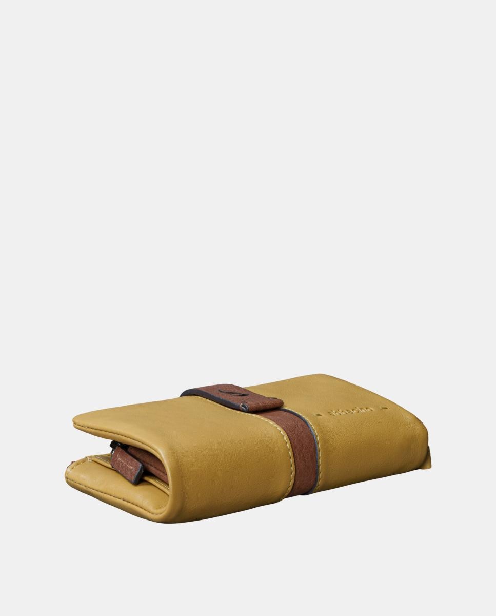 Carteira Média em Pele Amarelo-7