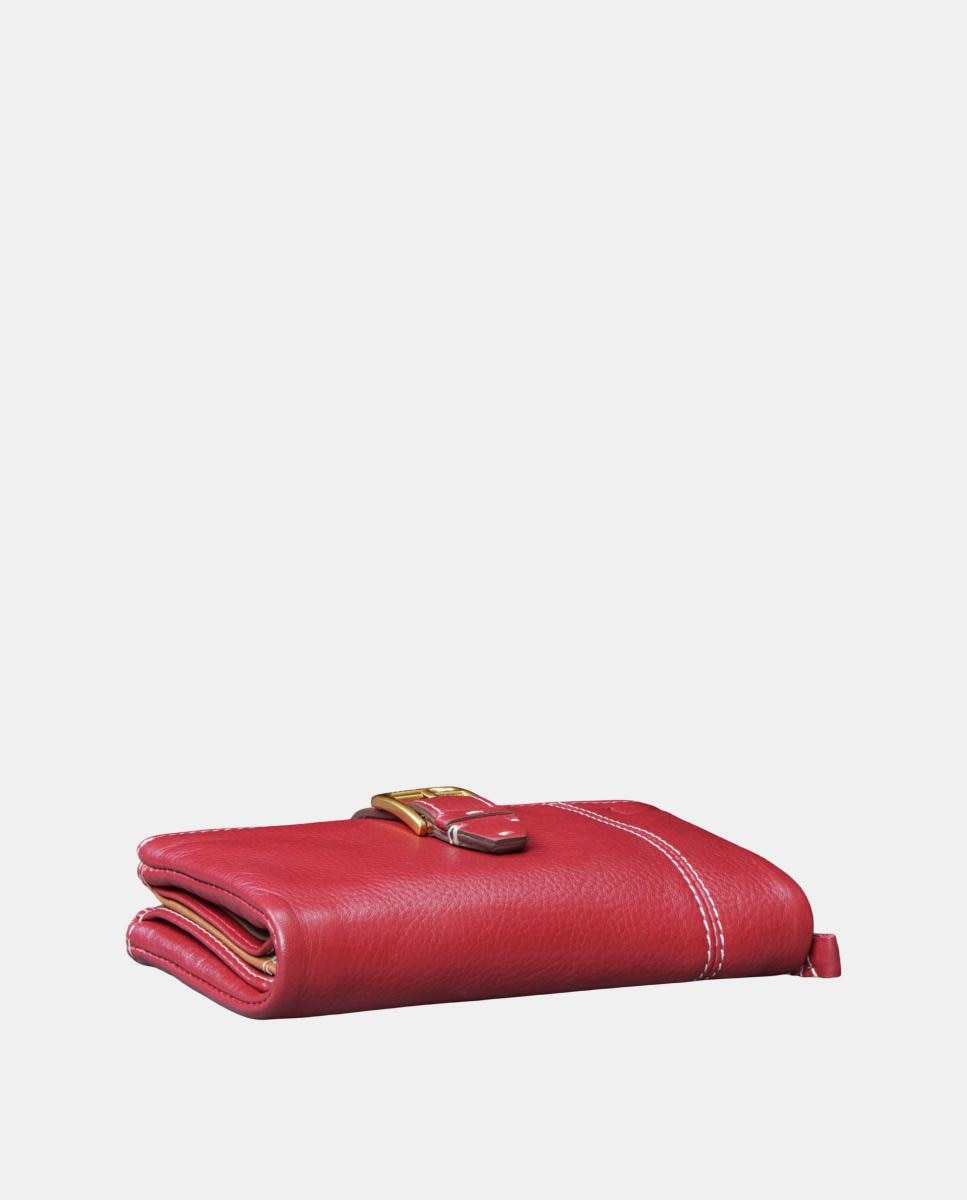 Carteira Média em Pele Vermelho-8