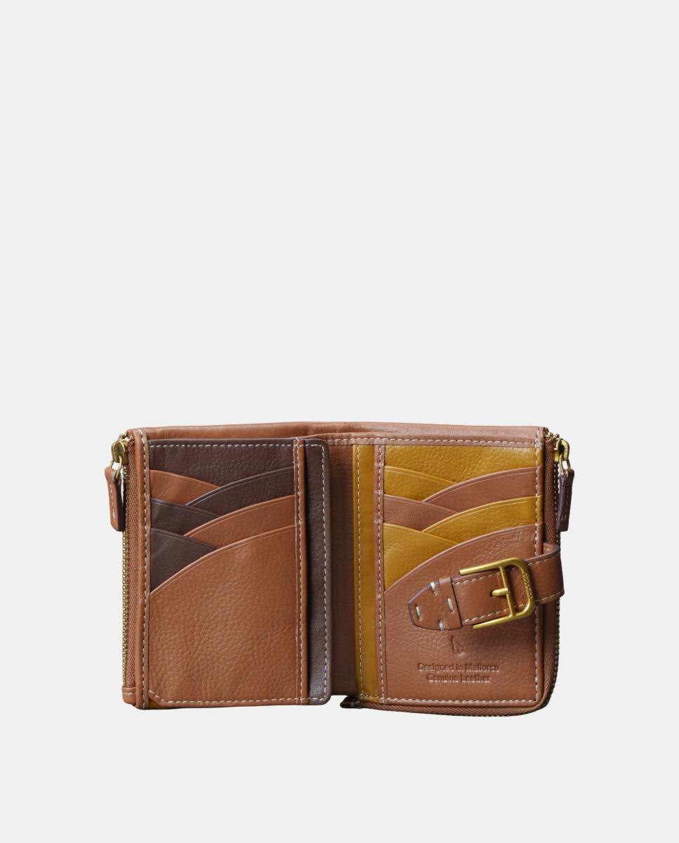 Cartera pequeña de mujer en piel - Abbacino - Marrón Marrón-4