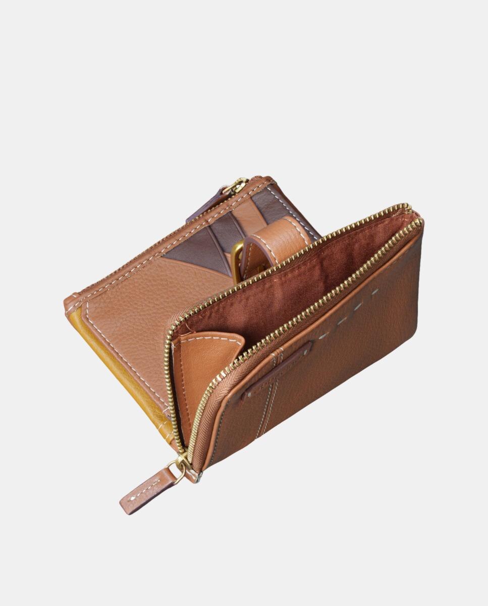 Cartera pequeña de mujer en piel - Abbacino - Marrón Marrón-6