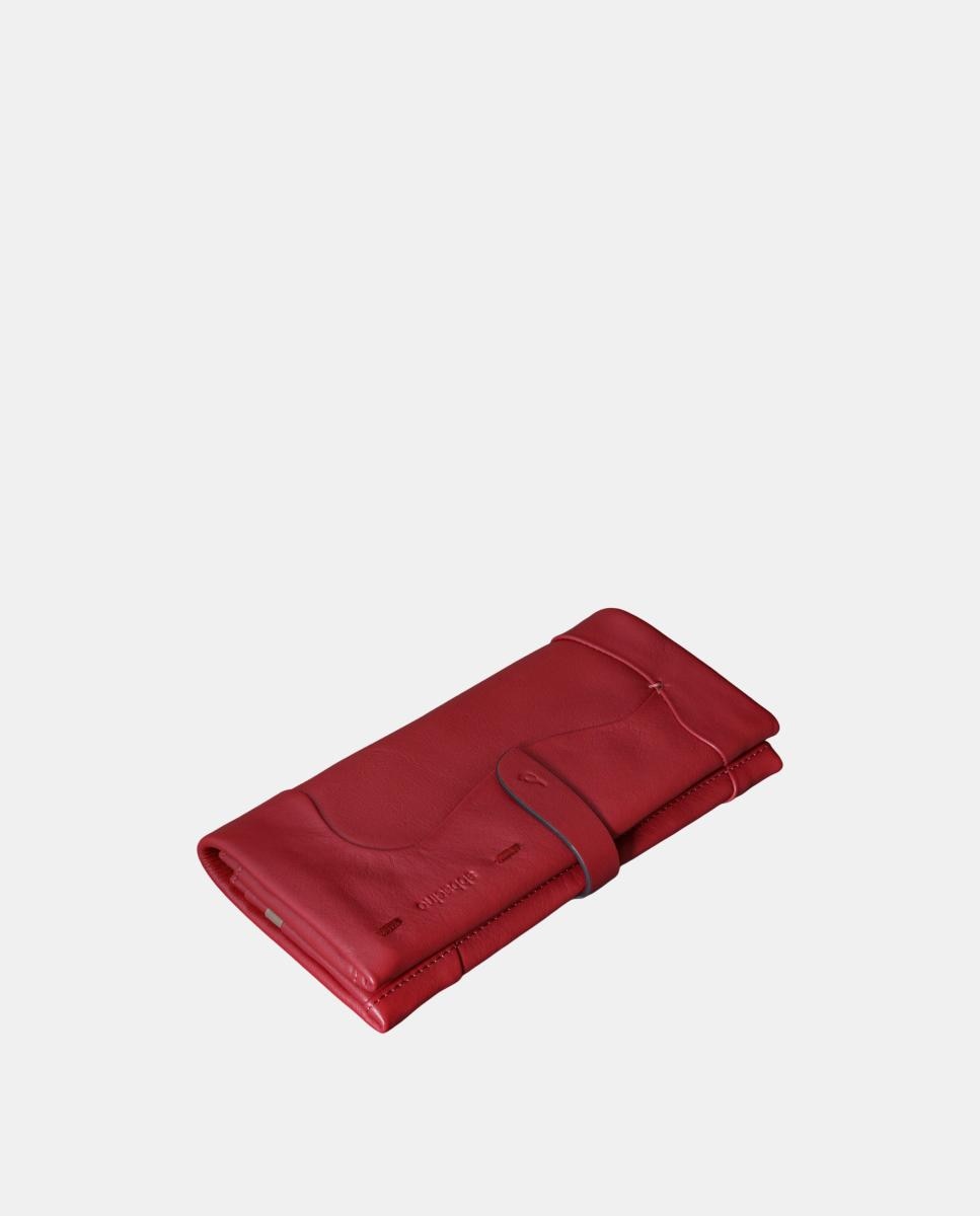 Carteira Grande em Pele Vermelho-6