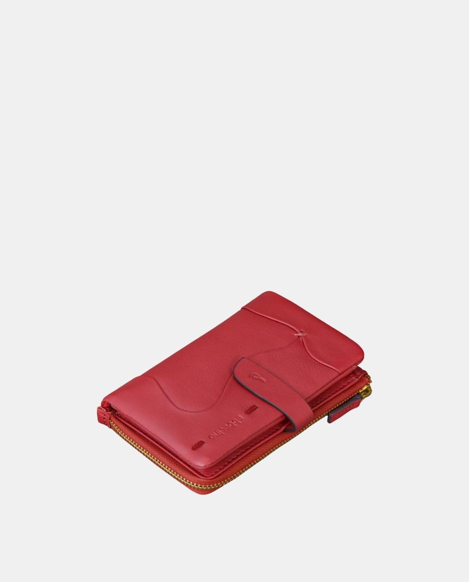 Carteira Média em Pele Vermelho-6