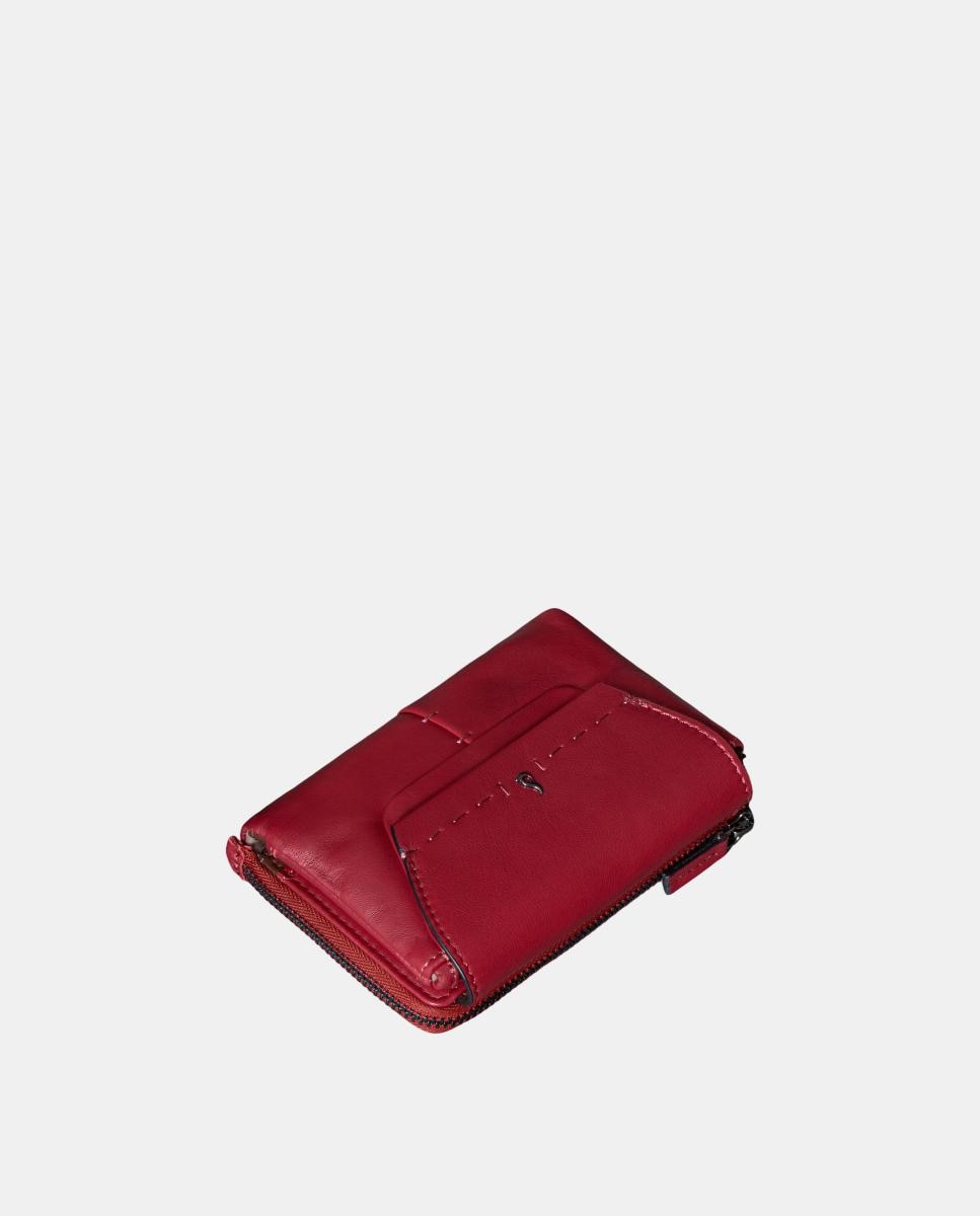 Carteira Média em Pele Vermelho-6