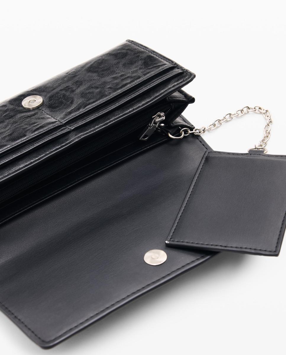 Porta-Moedas Comprido Grande Preto-4
