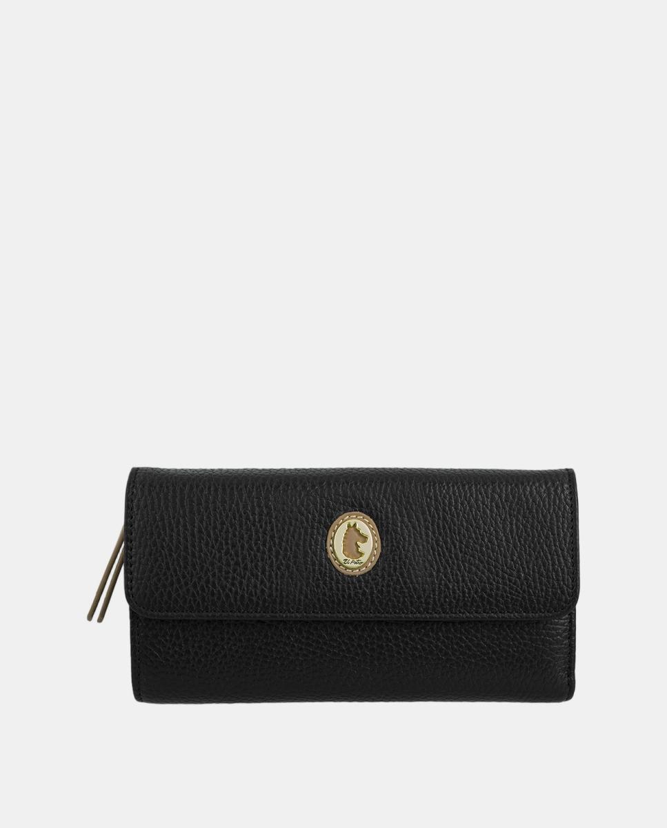 Billetero cartera mediano de señora fabricado en piel vacuno - El Potro - Negro Negro-1