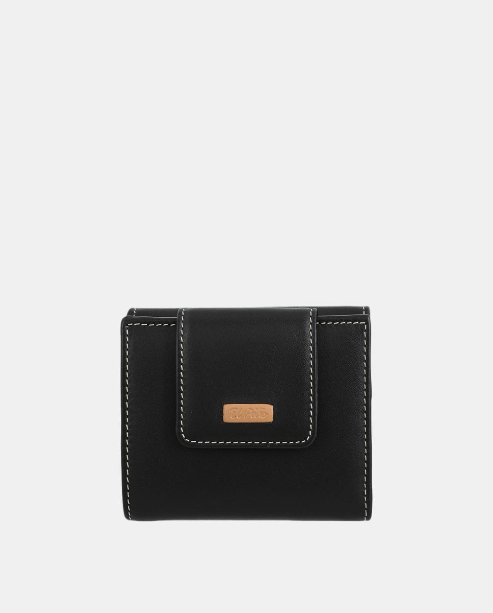 Billetero cartera pequeño de señora fabricado en piel vacuno - El Potro - Negro Negro-1
