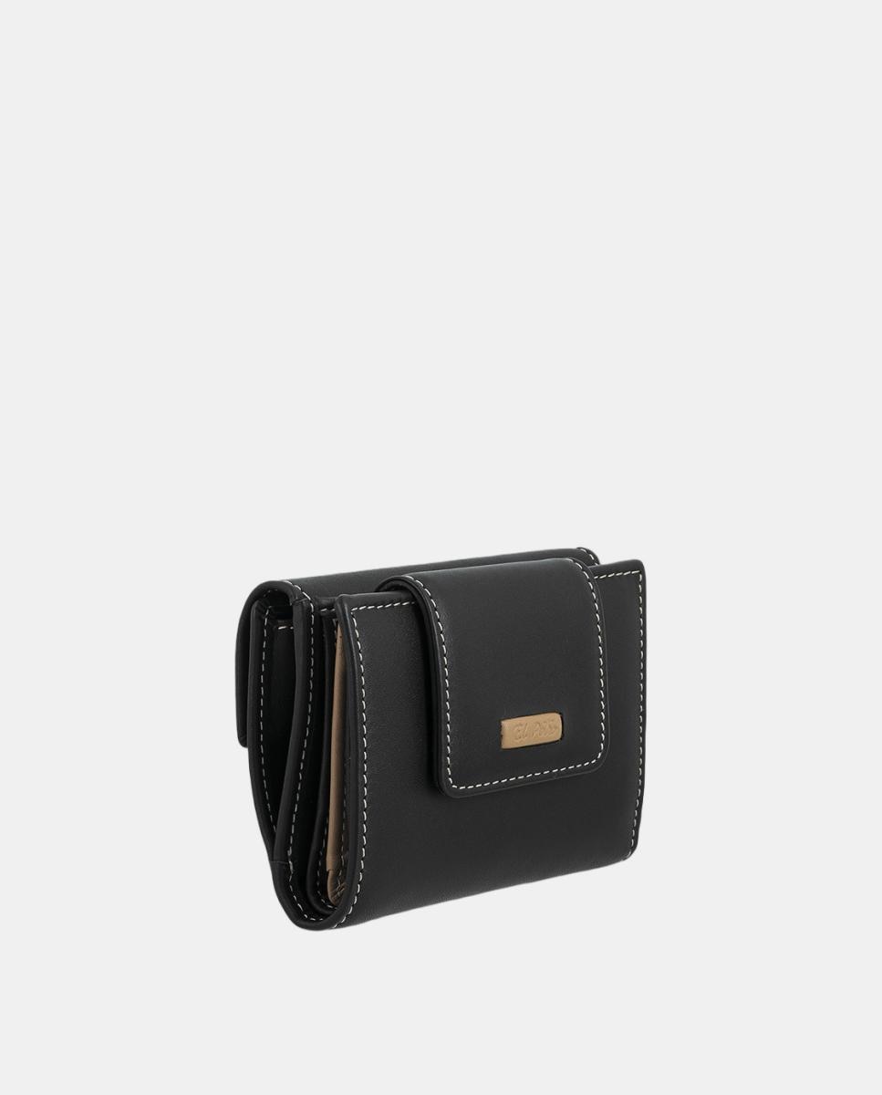Billetero cartera pequeño de señora fabricado en piel vacuno - El Potro - Negro Negro-2