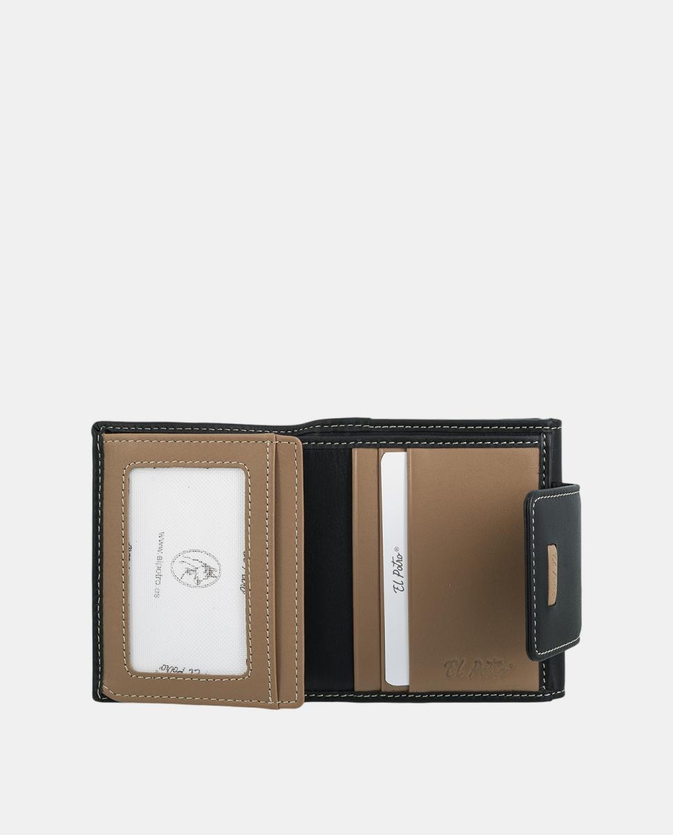 Billetero cartera pequeño de señora fabricado en piel vacuno - El Potro - Negro Negro-4