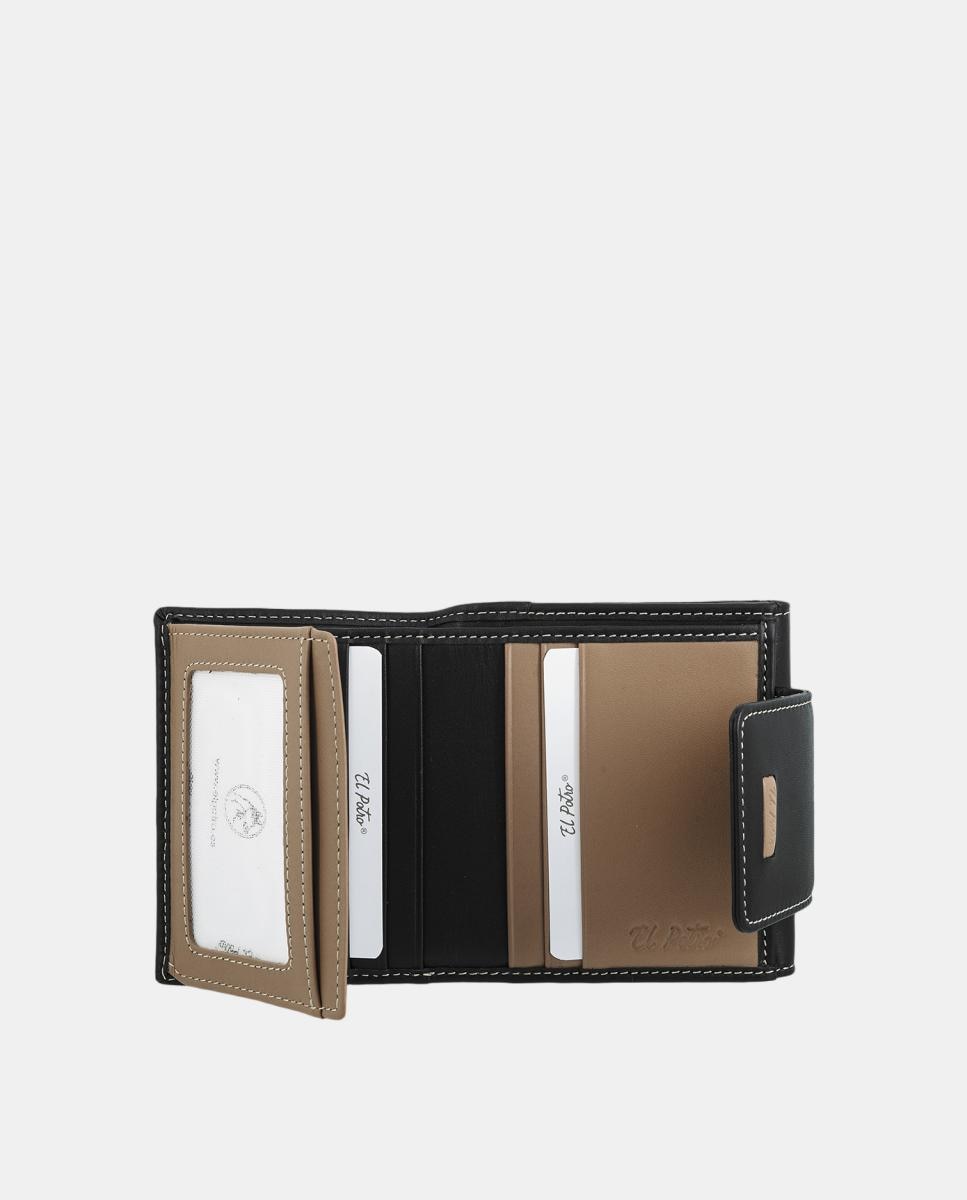 Billetero cartera pequeño de señora fabricado en piel vacuno - El Potro - Negro Negro-5