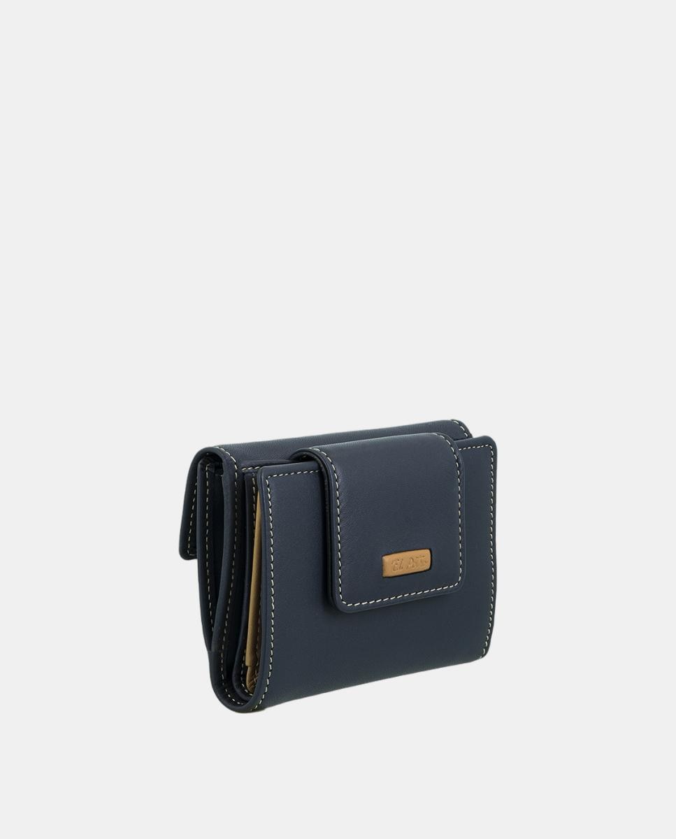 Billetero cartera pequeño de señora fabricado en piel vacuno - El Potro - Azul Azul-2