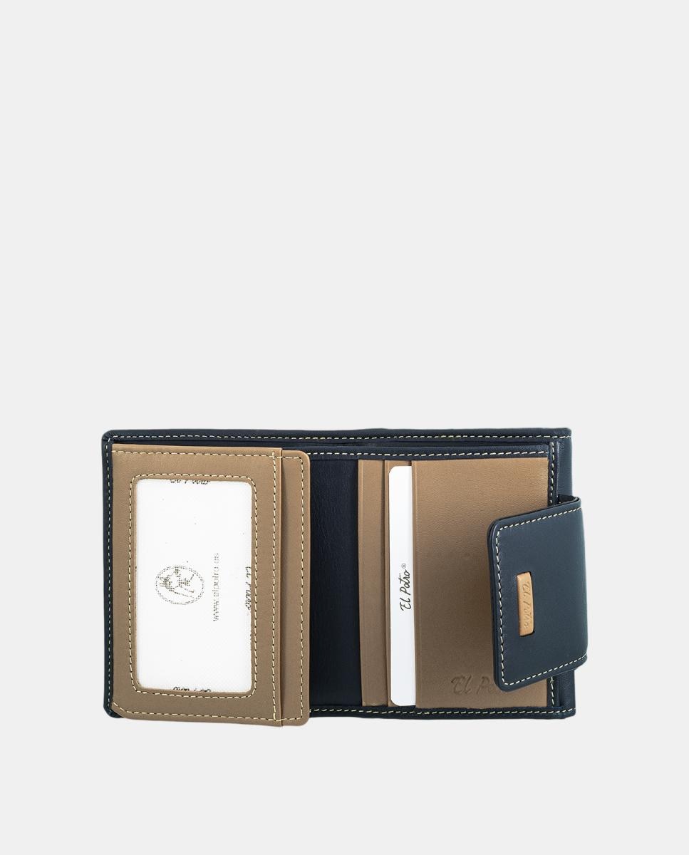 Billetero cartera pequeño de señora fabricado en piel vacuno - El Potro - Azul Azul-4