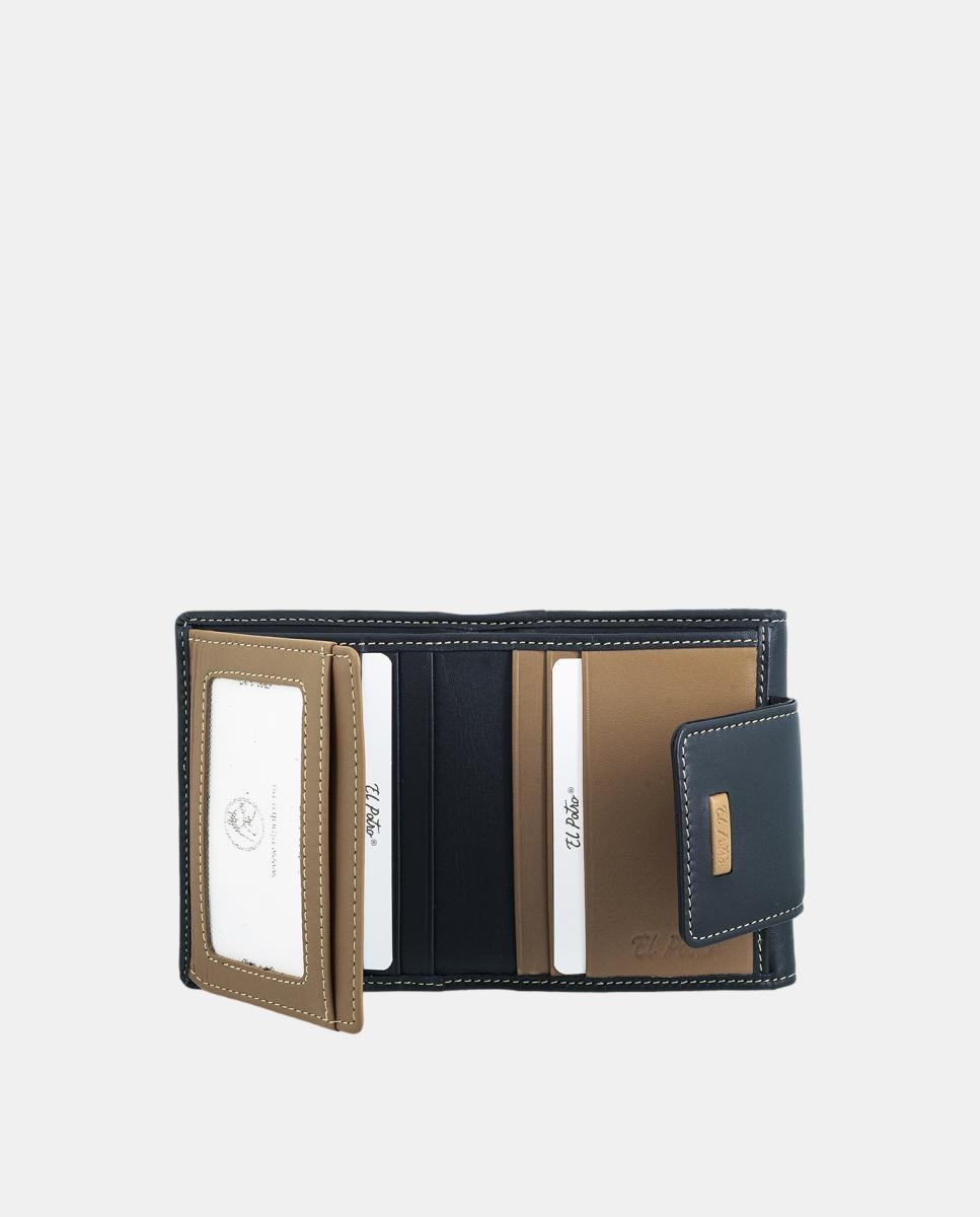 Billetero cartera pequeño de señora fabricado en piel vacuno - El Potro - Azul Azul-5