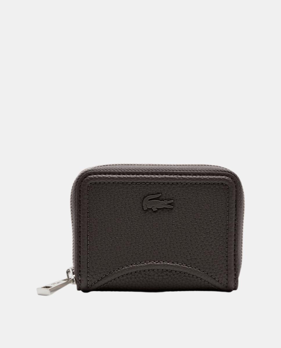 Billetero zip around con cremallera pequeño - Lacoste - Marrón oscuro Marrón oscuro-1