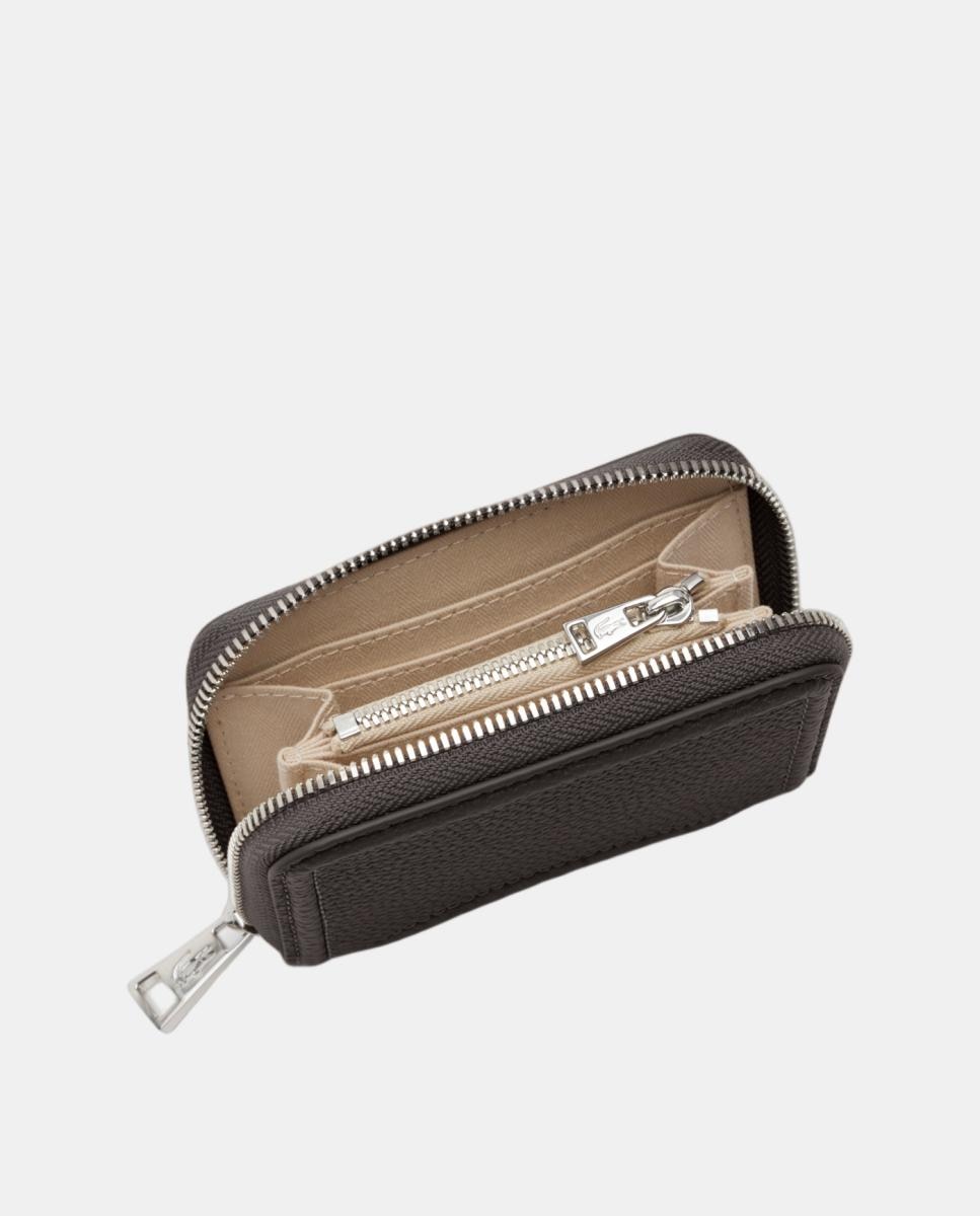 Billetero zip around con cremallera pequeño - Lacoste - Marrón oscuro Marrón oscuro-2