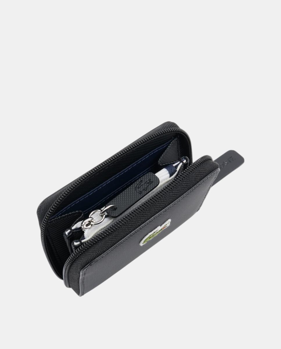 Carteira Zip Around com Fecho de Correr Pequeno Preto-3