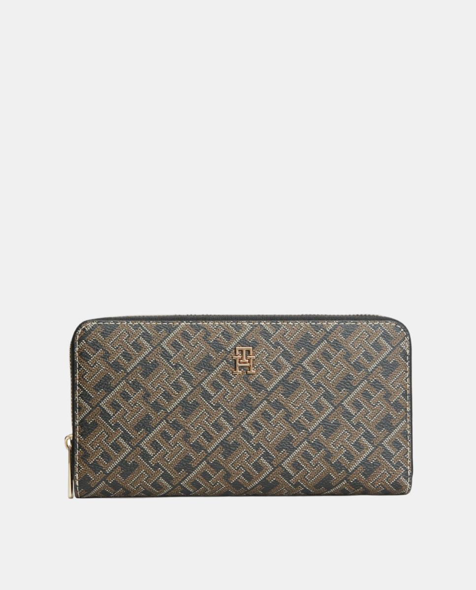Cartera de mujer con estampado monogram - Tommy Hilfiger - Negro Negro-1