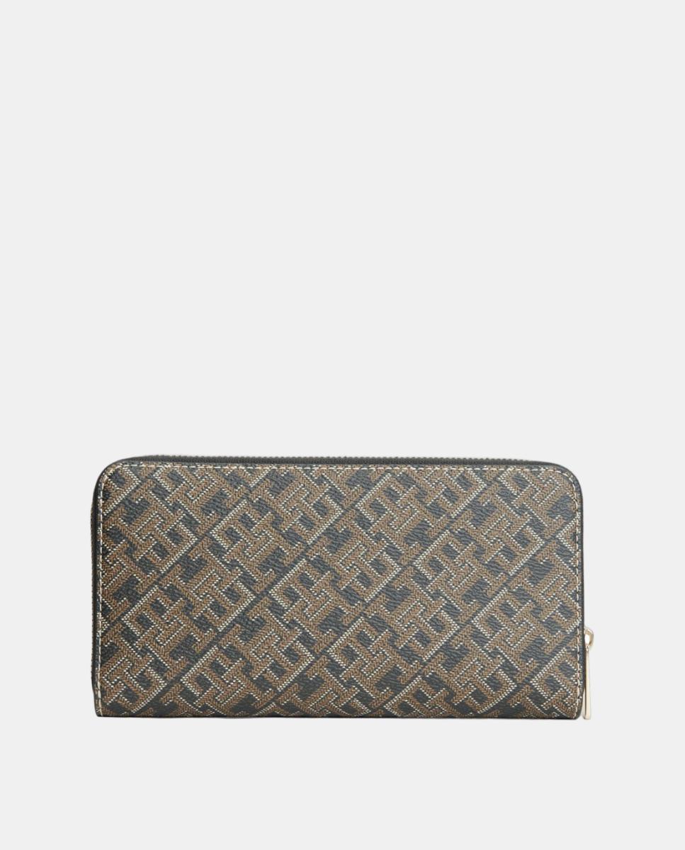 Cartera de mujer con estampado monogram - Tommy Hilfiger - Negro Negro-2