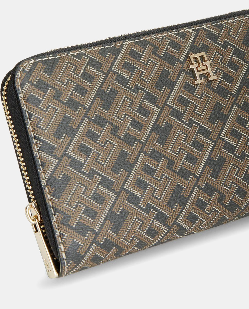 Cartera de mujer con estampado monogram - Tommy Hilfiger - Negro Negro-4