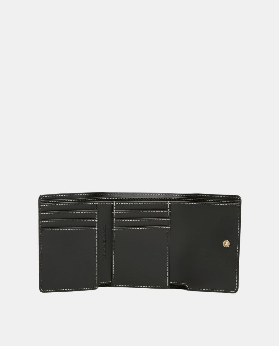 Cartera mediana de mujer con estampado monogram - Tommy Hilfiger - Negro Negro-3