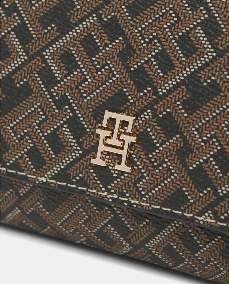 Cartera mediana de mujer con estampado monogram - Tommy Hilfiger - Negro Negro-4