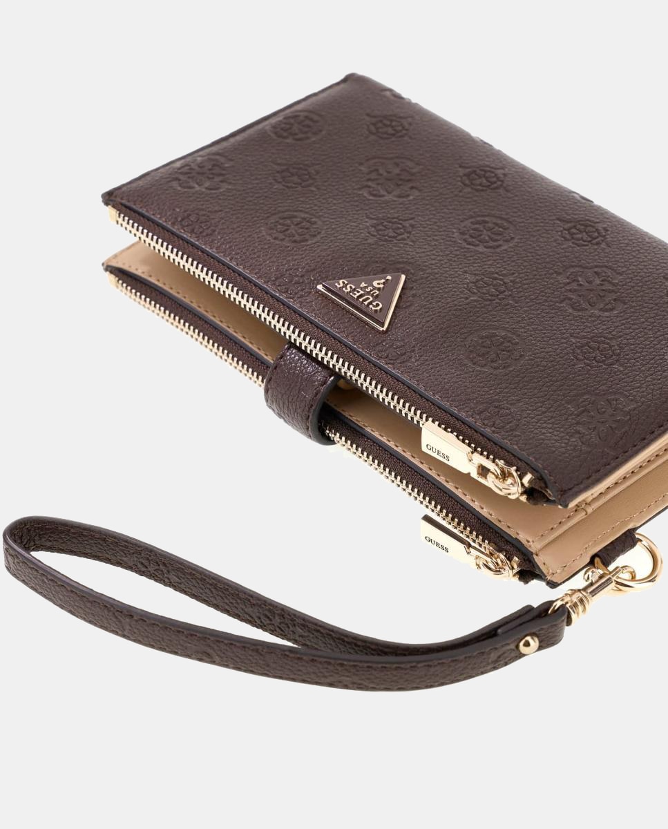 Mala Pouch Blake com Fecho de Correr Superior e Logótipo Castanho-escuro-5