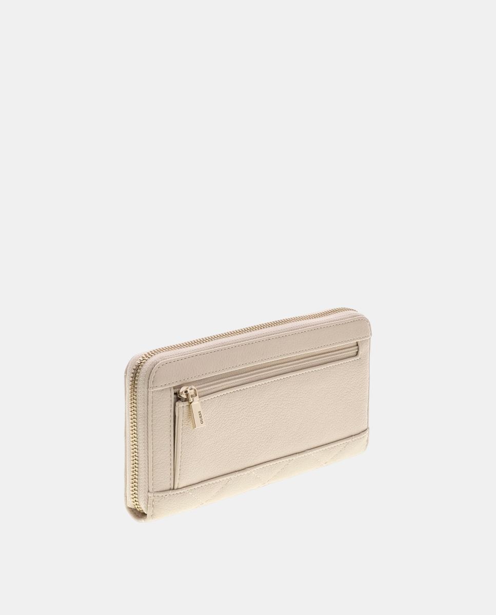 Porta-Moedas Frances de Formato Pequeno com Fecho de Correr Natural-3