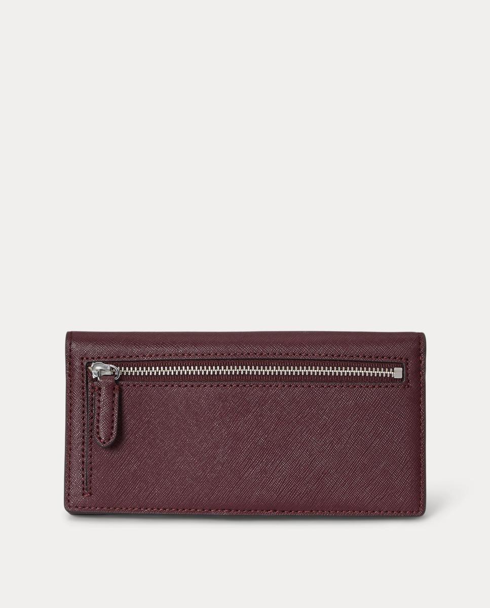 Cartera compacta de piel cruzada. - Lauren Ralph Lauren - Granate Granate-2