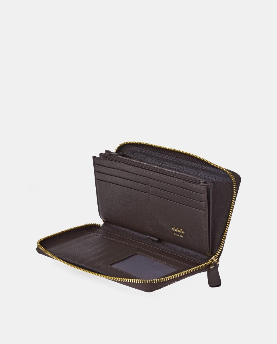 Porta-moedas e Porta-notas com Fecho de Correr em Croute Verde-3