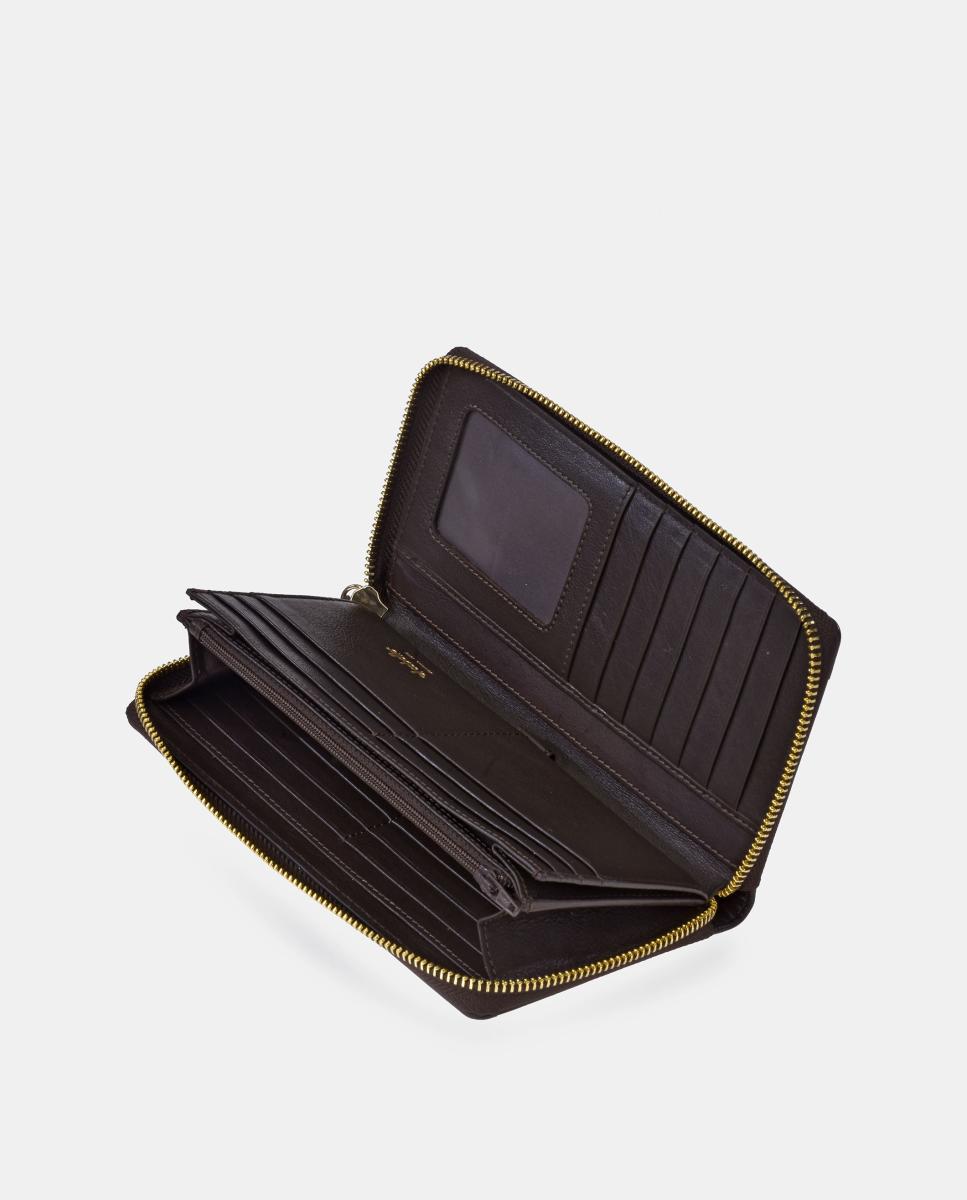 Porta-moedas e Porta-notas com Fecho de Correr em Croute Verde-4