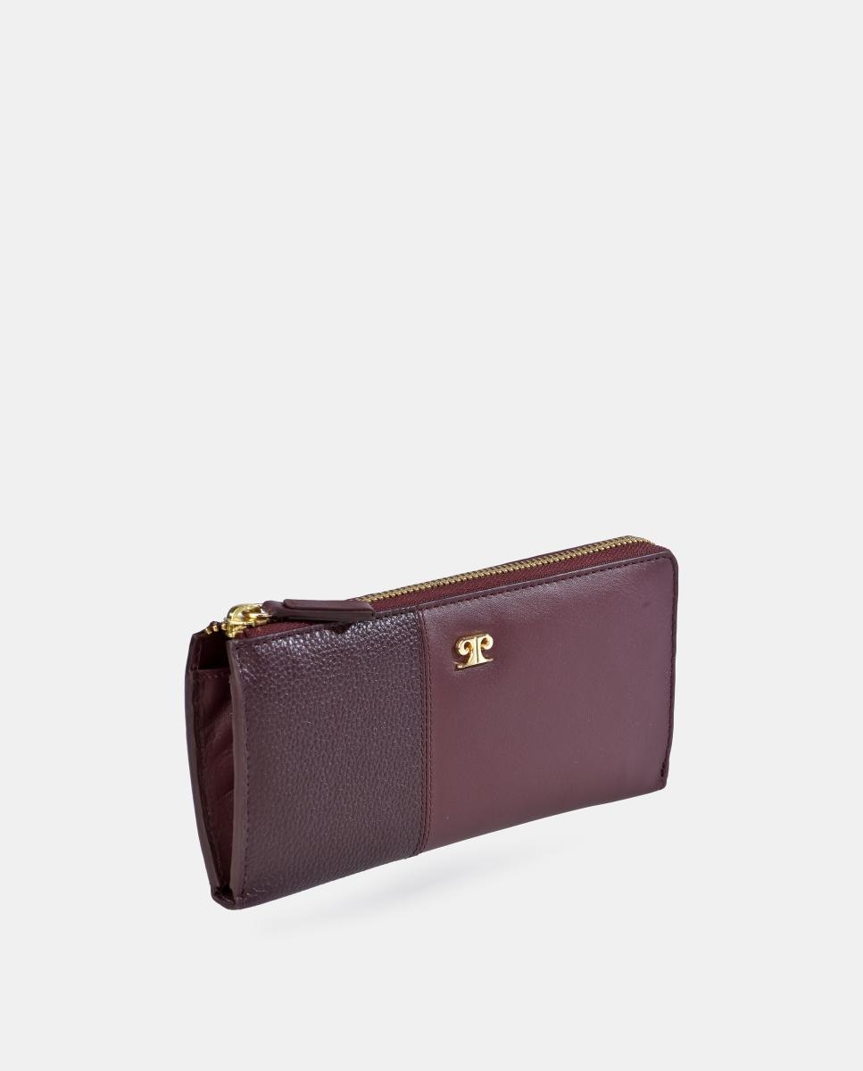 Imagen 2 de Monedero billetero Pierre Cardin para mujer en piel combinada - Rojo oscuro Rojo oscuro