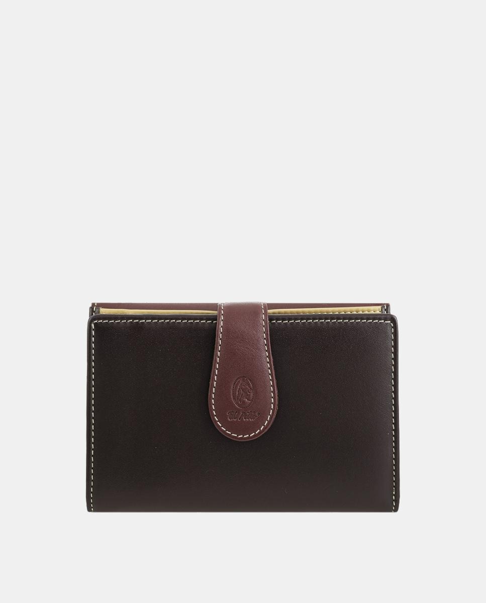 Imagen 1 de Billetero cartera de señora fabricado en piel vacuno - El Potro - Marrón chocolate Marrón chocolate