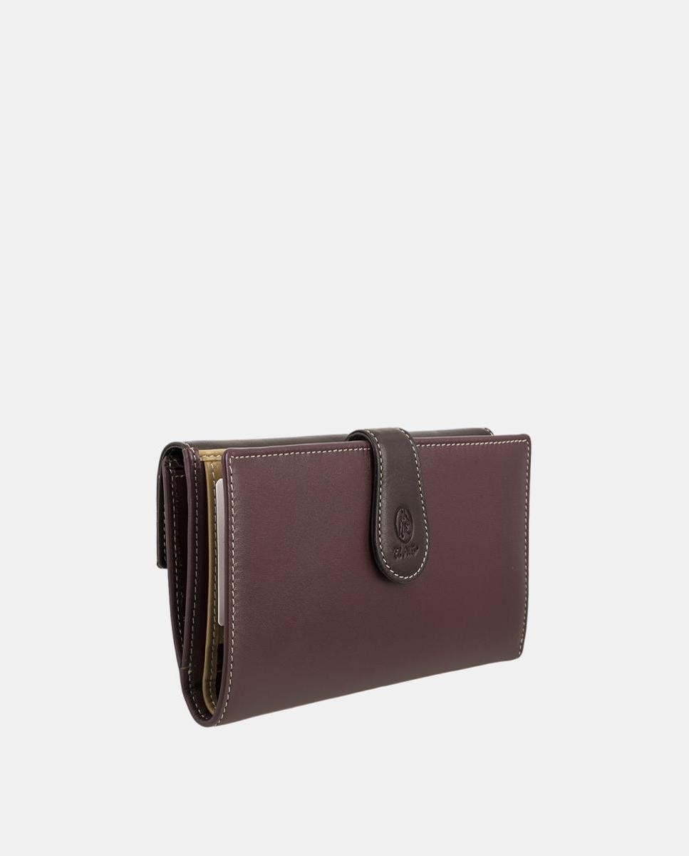 Billetero cartera de señora fabricado en piel vacuno - El Potro - Granate Granate-2