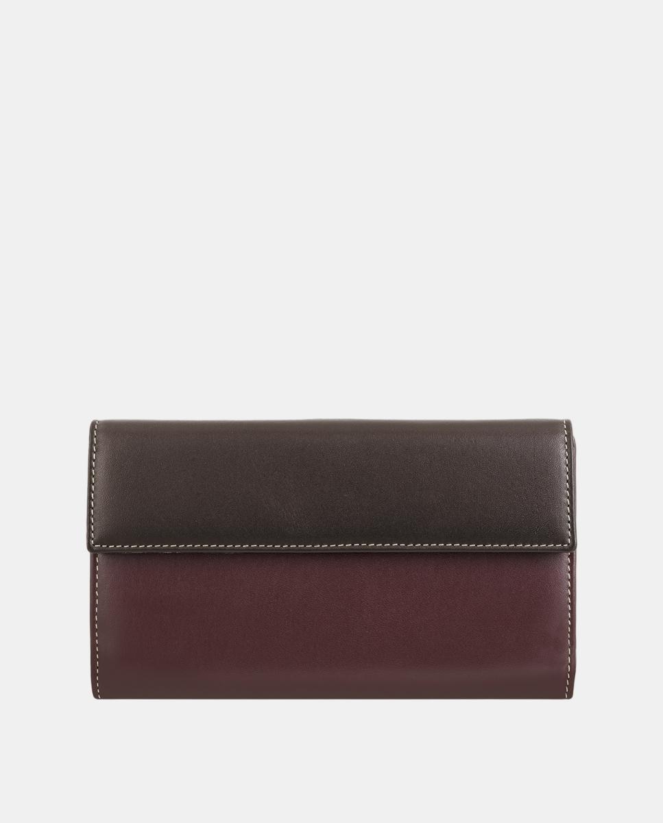 Billetero cartera de señora fabricado en piel vacuno - El Potro - Granate Granate-4