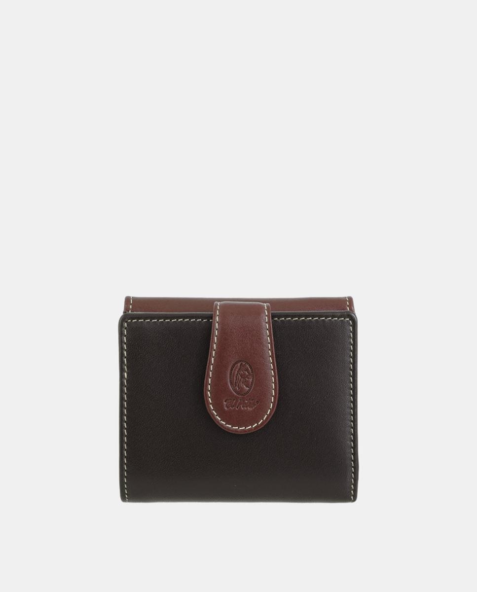 Imagen 1 de Billetero cartera de señora mini fabricado en piel vacuno - El Potro - Marrón chocolate Marrón chocolate