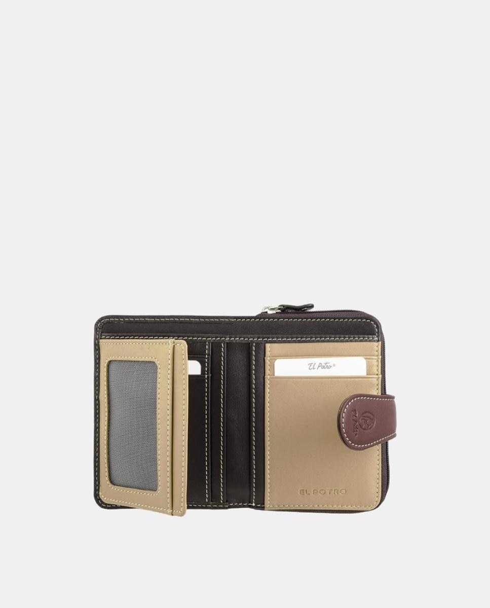 Imagen 4 de Billetero cartera de señora mini con cremallera fabricado en piel vacuno - El Potro - Marrón chocolate Marrón chocolate