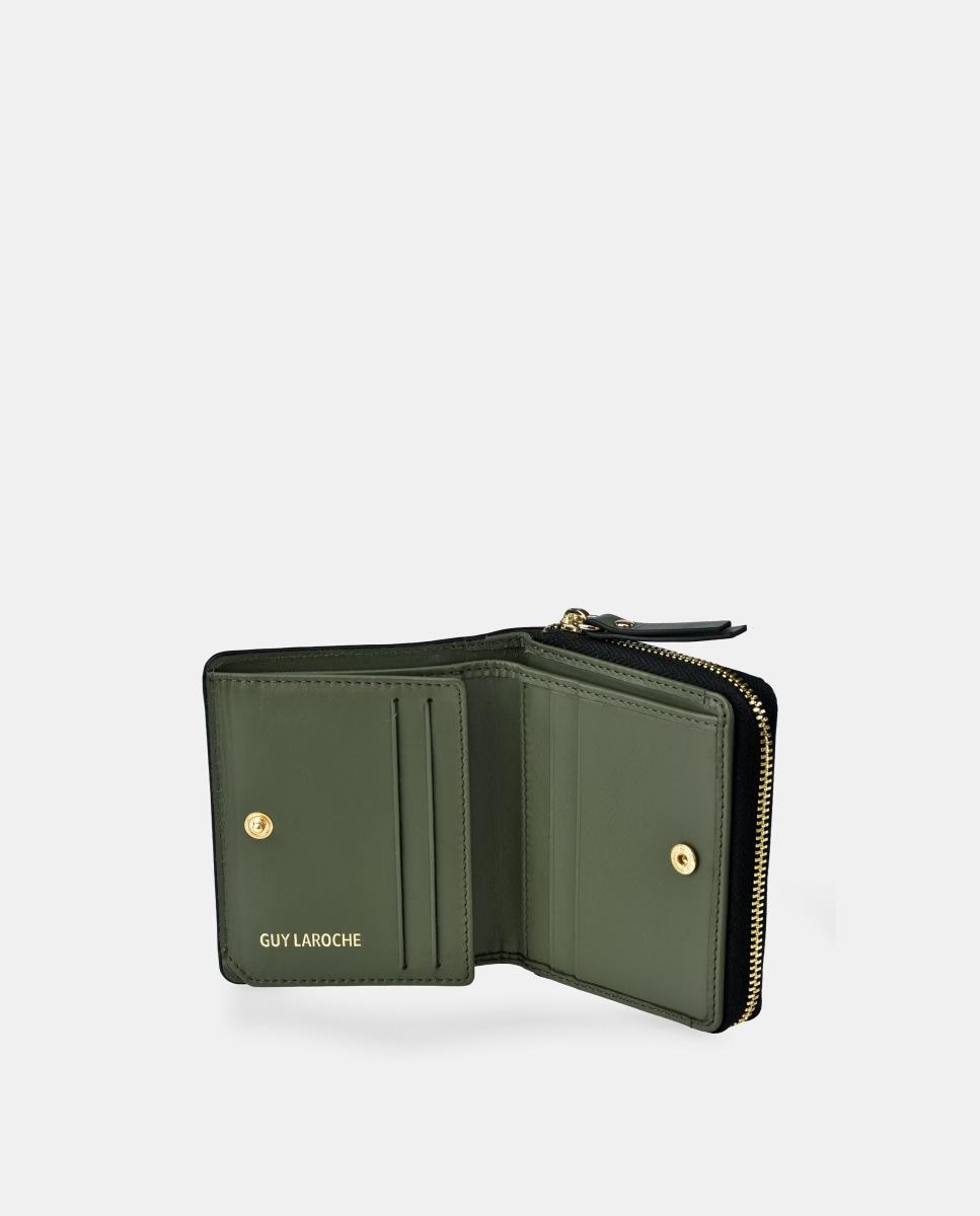 Imagen 4 de Monedero con tarjetero mujer Guy Laroche con cremallera en piel y serraje - Verde Oliva Verde Oliva